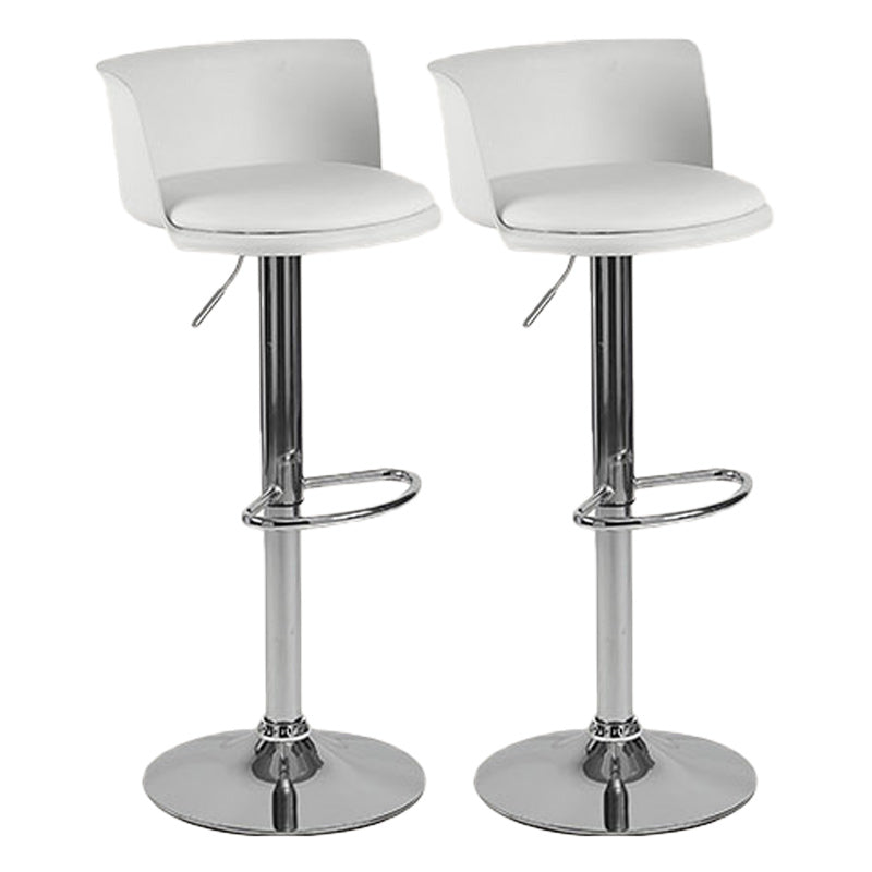 Scandinavian Adjustable Height Barstool Faux Leather Swivel Bar Stools