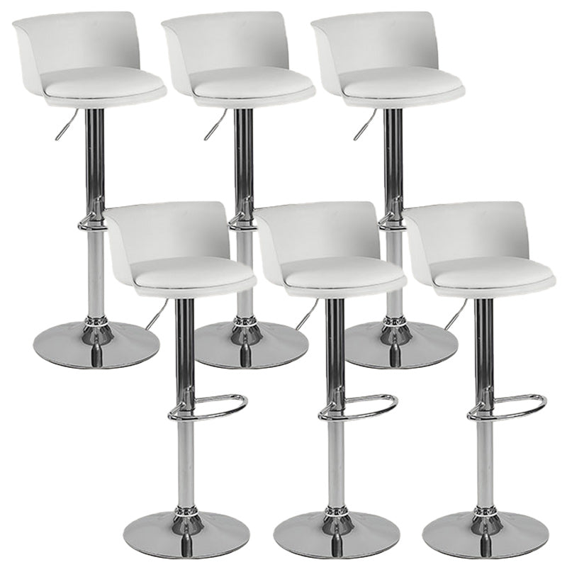 Scandinavian Adjustable Height Barstool Faux Leather Swivel Bar Stools