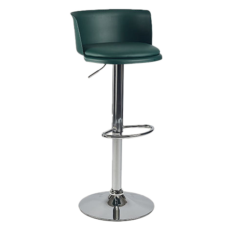 Scandinavian Adjustable Height Barstool Faux Leather Swivel Bar Stools