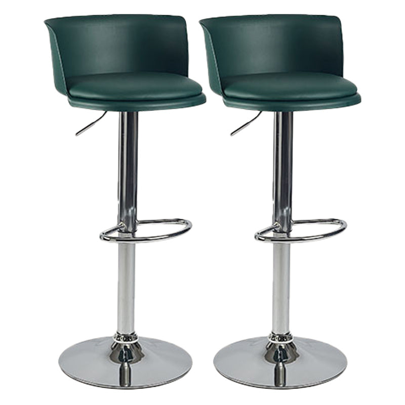Scandinavian Adjustable Height Barstool Faux Leather Swivel Bar Stools
