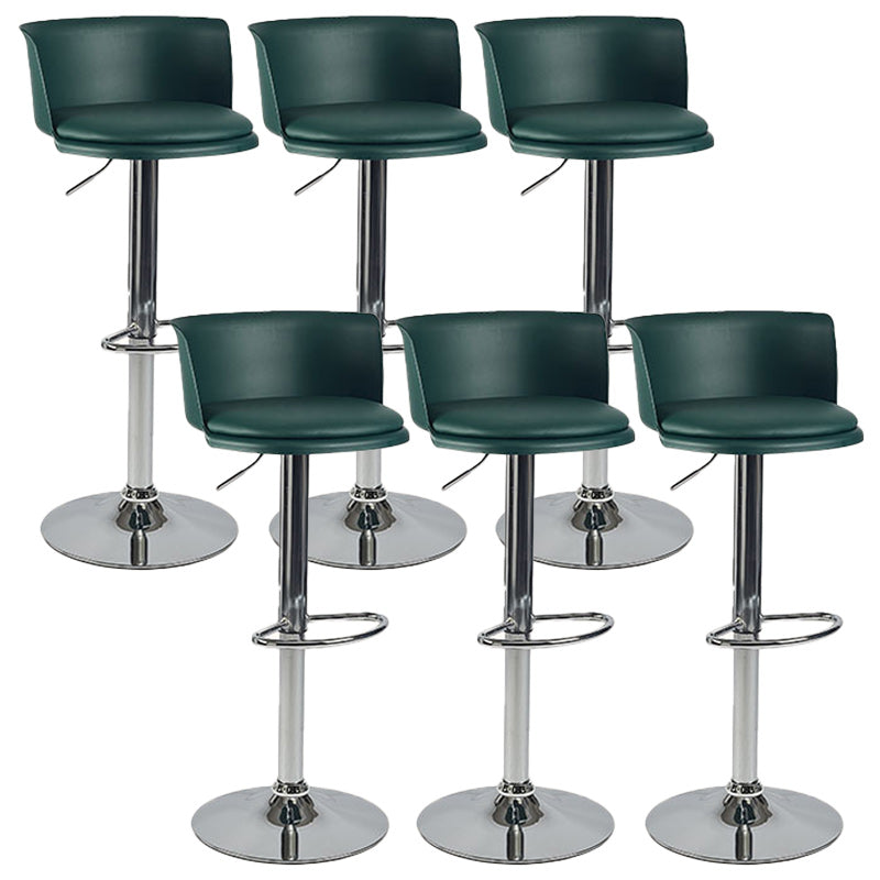Scandinavian Adjustable Height Barstool Faux Leather Swivel Bar Stools