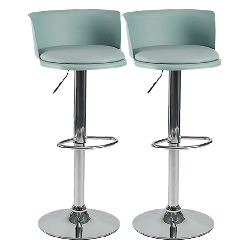 Scandinavian Adjustable Height Barstool Faux Leather Swivel Bar Stools
