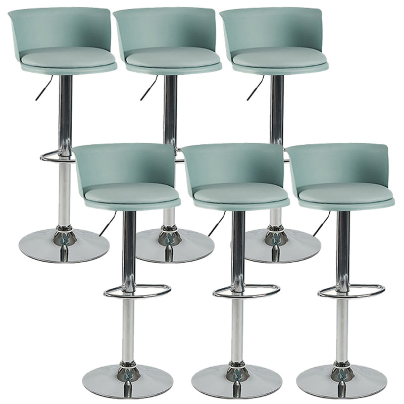 Scandinavian Adjustable Height Barstool Faux Leather Swivel Bar Stools