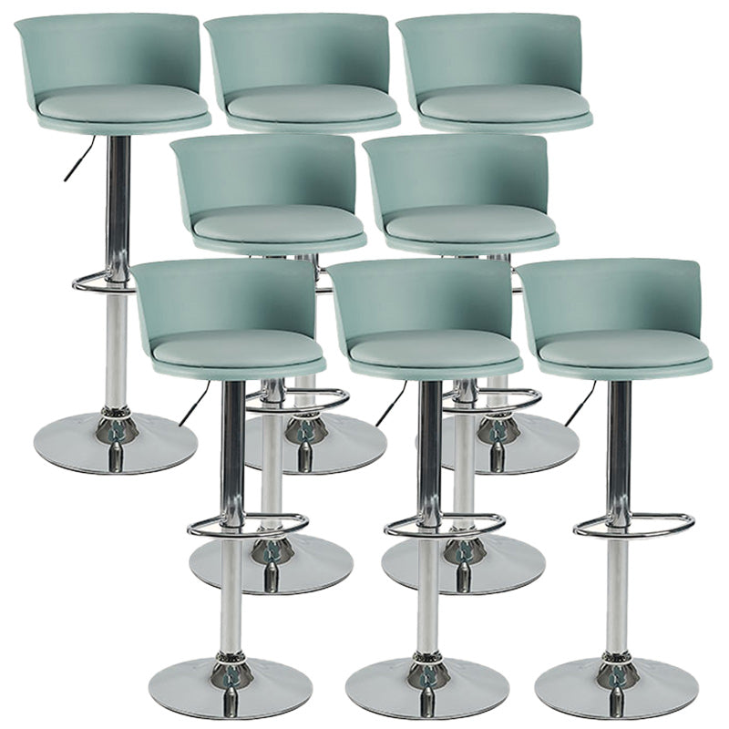 Scandinavian Adjustable Height Barstool Faux Leather Swivel Bar Stools