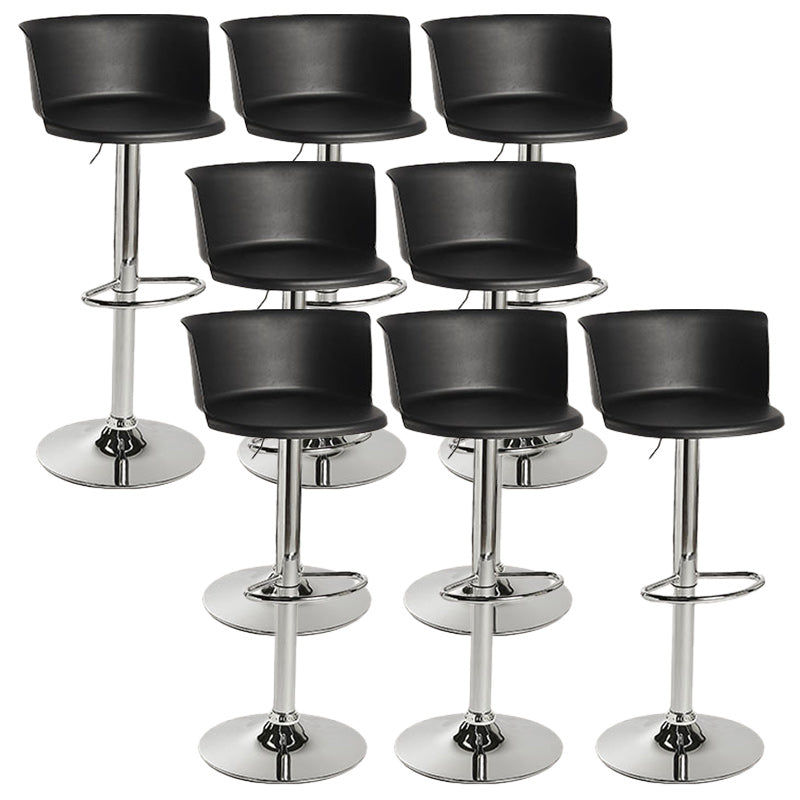 Scandinavian Adjustable Height Barstool Faux Leather Swivel Bar Stools
