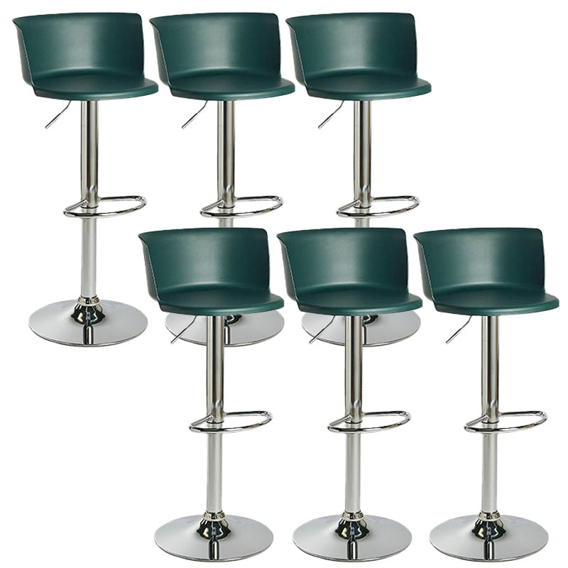 Scandinavian Adjustable Height Barstool Faux Leather Swivel Bar Stools