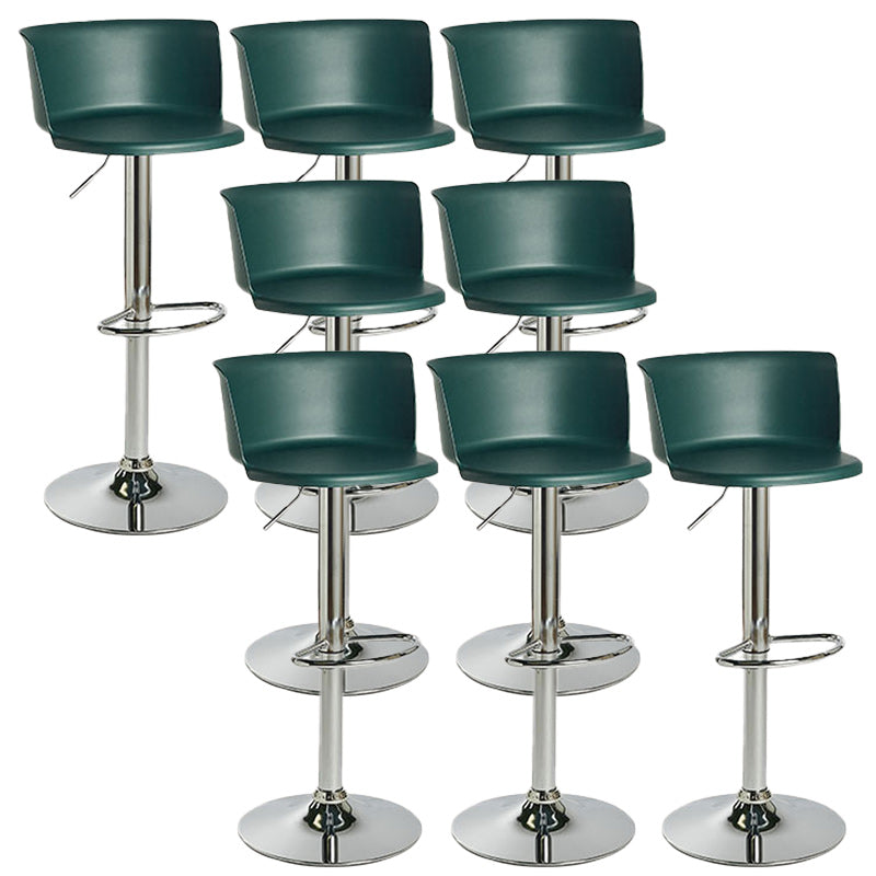 Scandinavian Adjustable Height Barstool Faux Leather Swivel Bar Stools