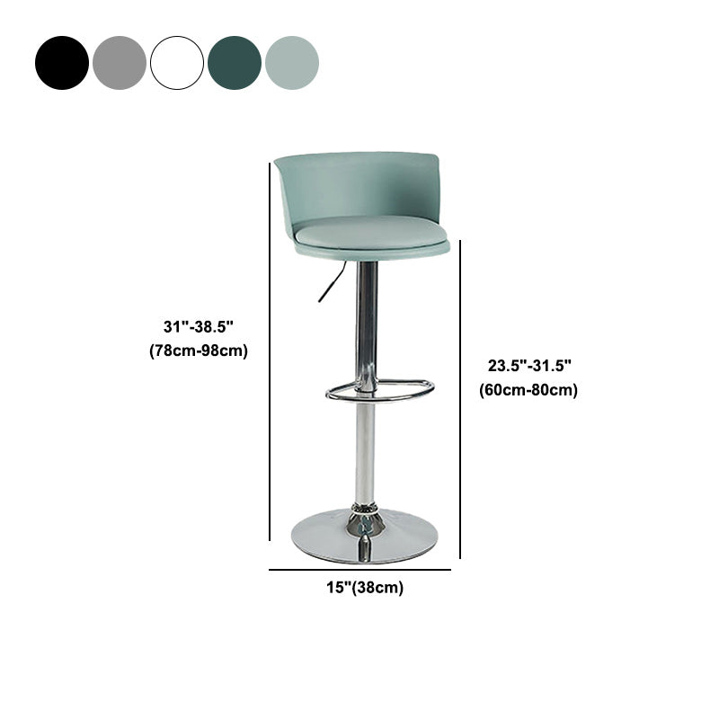 Scandinavian Adjustable Height Barstool Faux Leather Swivel Bar Stools