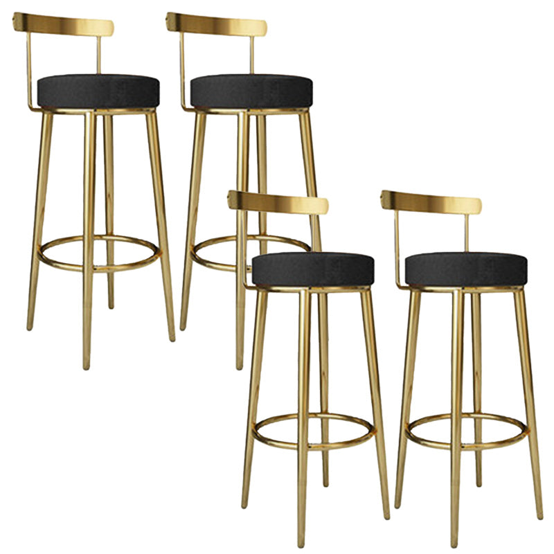 Footrest Round Seat Bar Stools Fabric Low Back Barstool for Bristol
