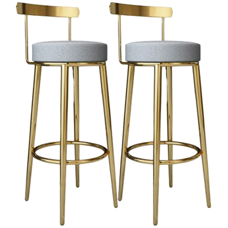 Footrest Round Seat Bar Stools Fabric Low Back Barstool for Bristol