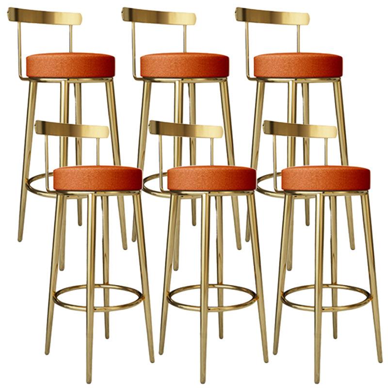 Footrest Round Seat Bar Stools Fabric Low Back Barstool for Bristol
