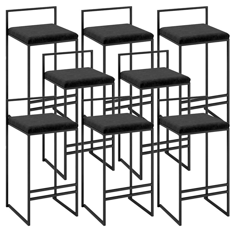 Contemporary Metal Barstool Fabric Upholstered Counter Stool with Metal Base