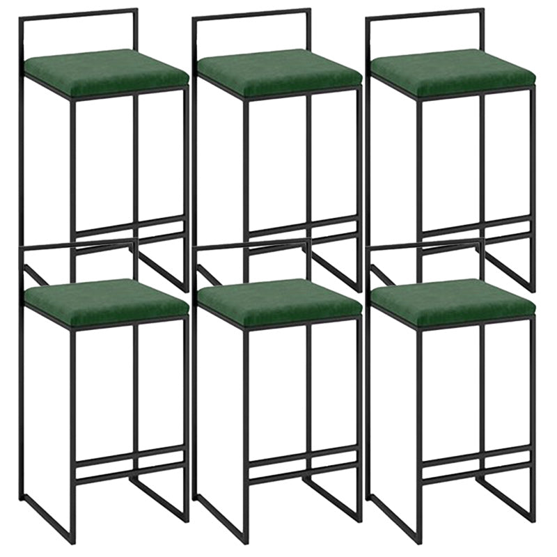 Contemporary Metal Barstool Fabric Upholstered Counter Stool with Metal Base