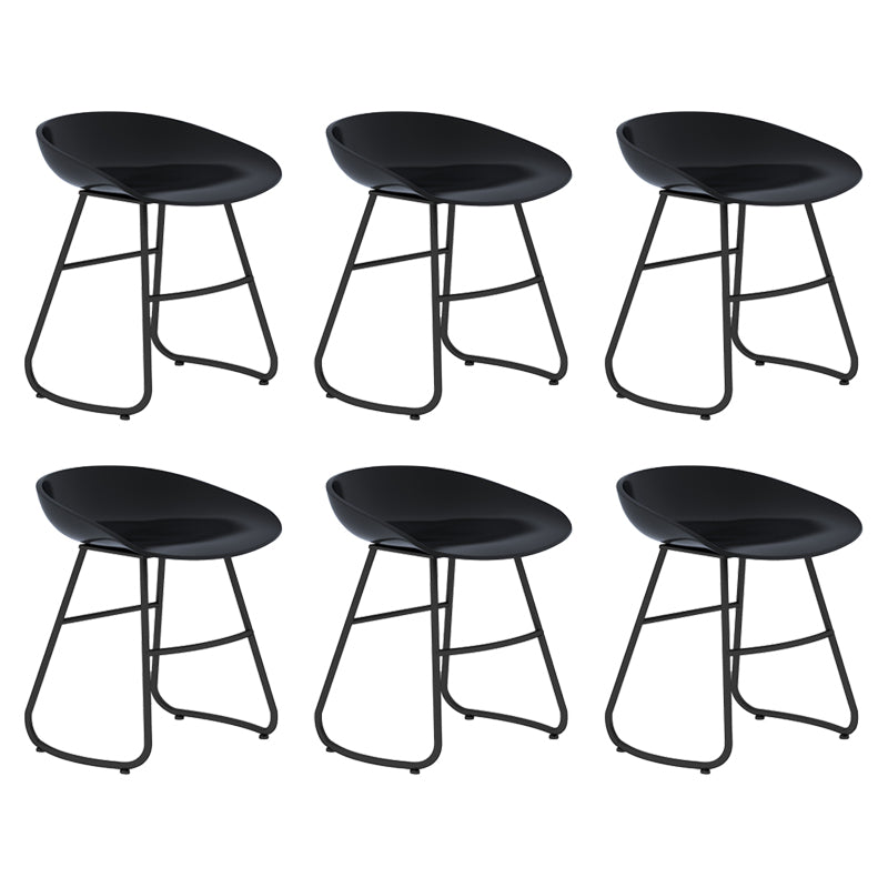 Modern Armless Backrest Counter Stool Iron Bar Stool with Acrylic Seat for Milk Tea Shop