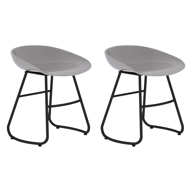 Modern Armless Backrest Counter Stool Iron Bar Stool with Acrylic Seat for Milk Tea Shop