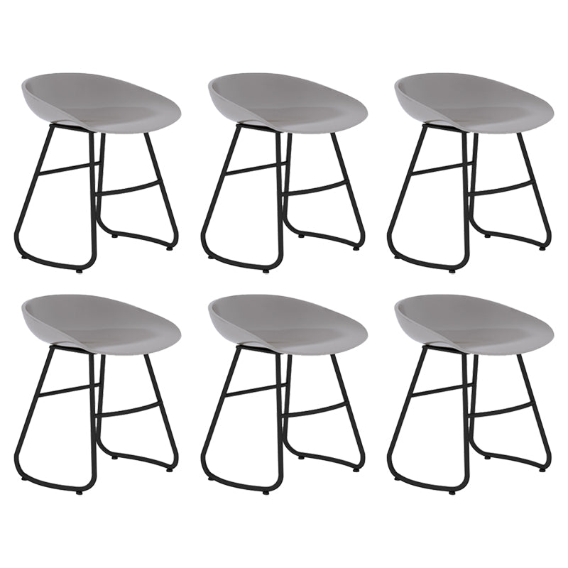 Modern Armless Backrest Counter Stool Iron Bar Stool with Acrylic Seat for Milk Tea Shop