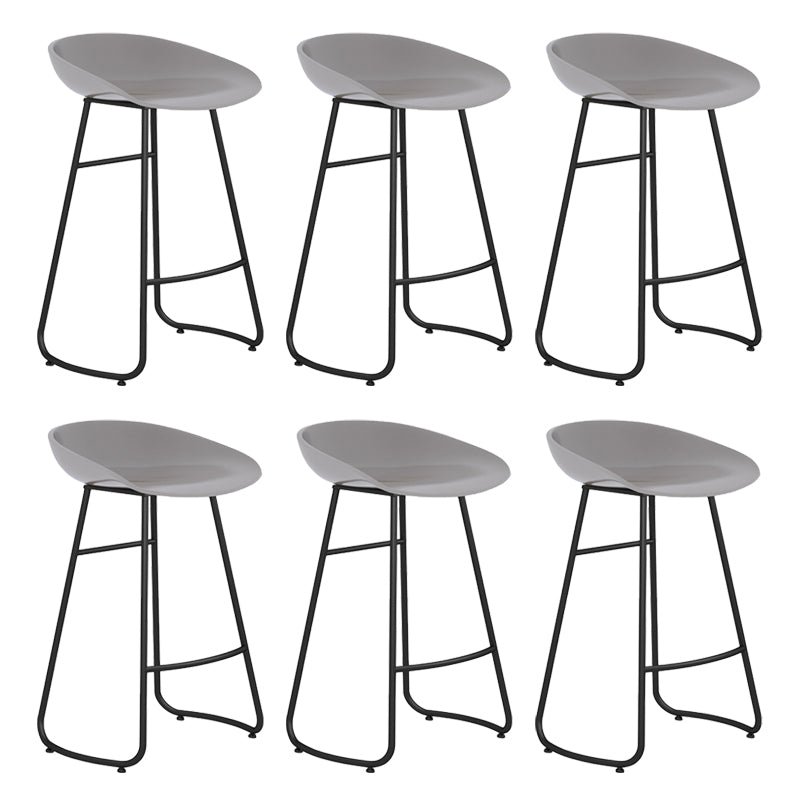 Modern Armless Backrest Counter Stool Iron Bar Stool with Acrylic Seat for Milk Tea Shop