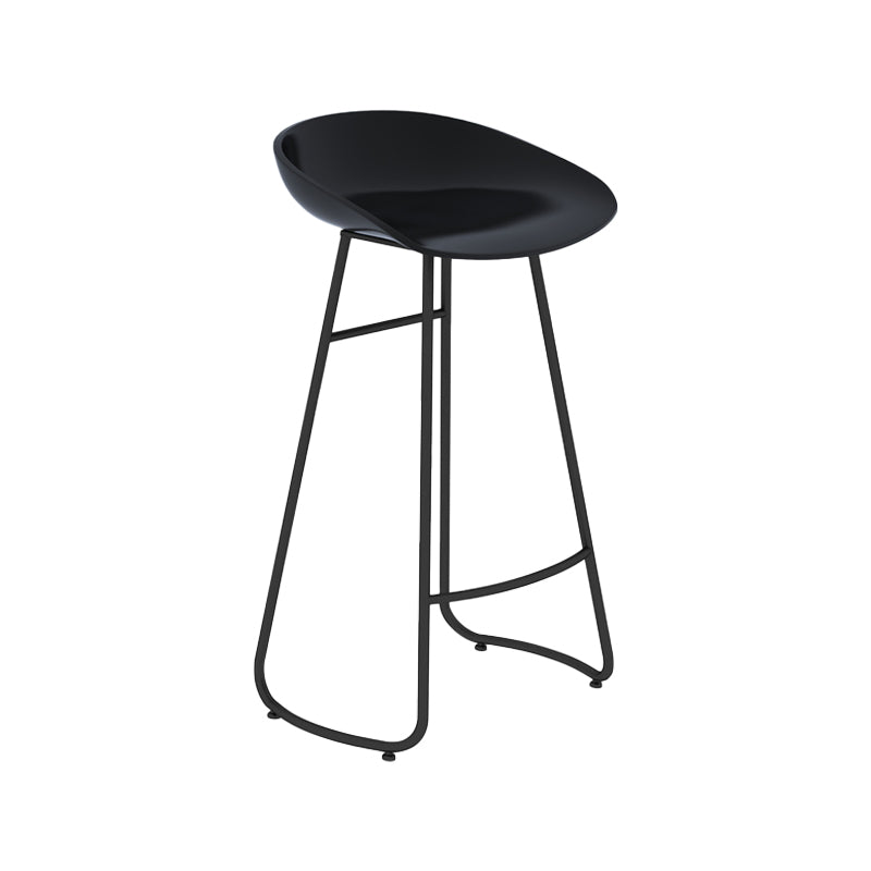 Modern Armless Backrest Counter Stool Iron Bar Stool with Acrylic Seat for Milk Tea Shop
