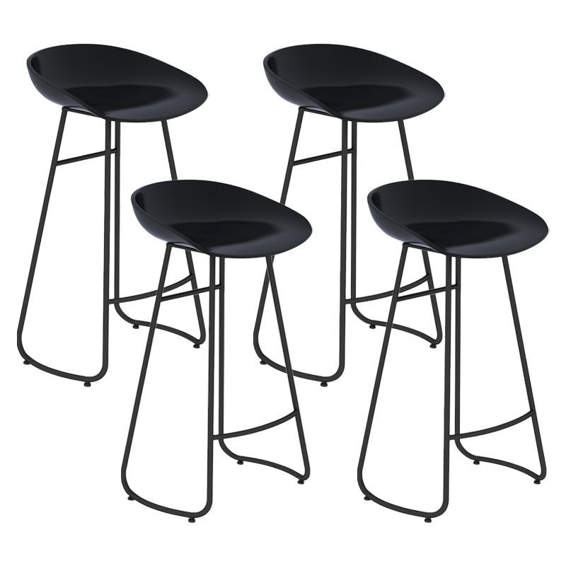 Modern Armless Backrest Counter Stool Iron Bar Stool with Acrylic Seat for Milk Tea Shop
