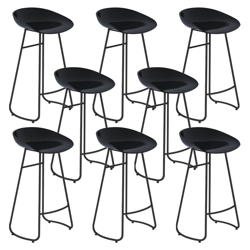 Modern Armless Backrest Counter Stool Iron Bar Stool with Acrylic Seat for Milk Tea Shop