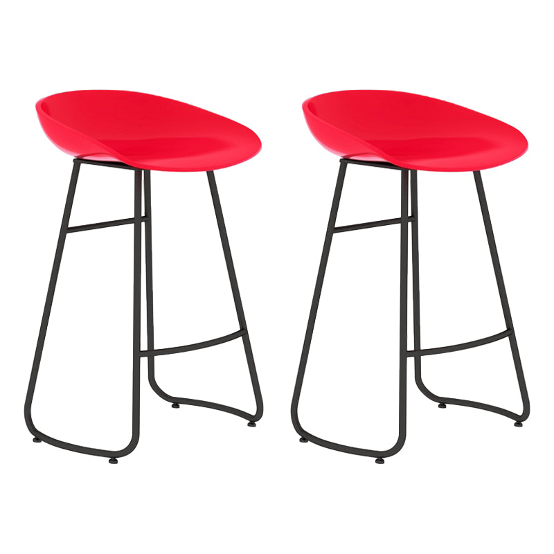 Modern Armless Backrest Counter Stool Iron Bar Stool with Acrylic Seat for Milk Tea Shop