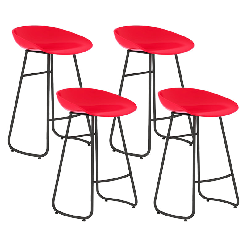 Modern Armless Backrest Counter Stool Iron Bar Stool with Acrylic Seat for Milk Tea Shop