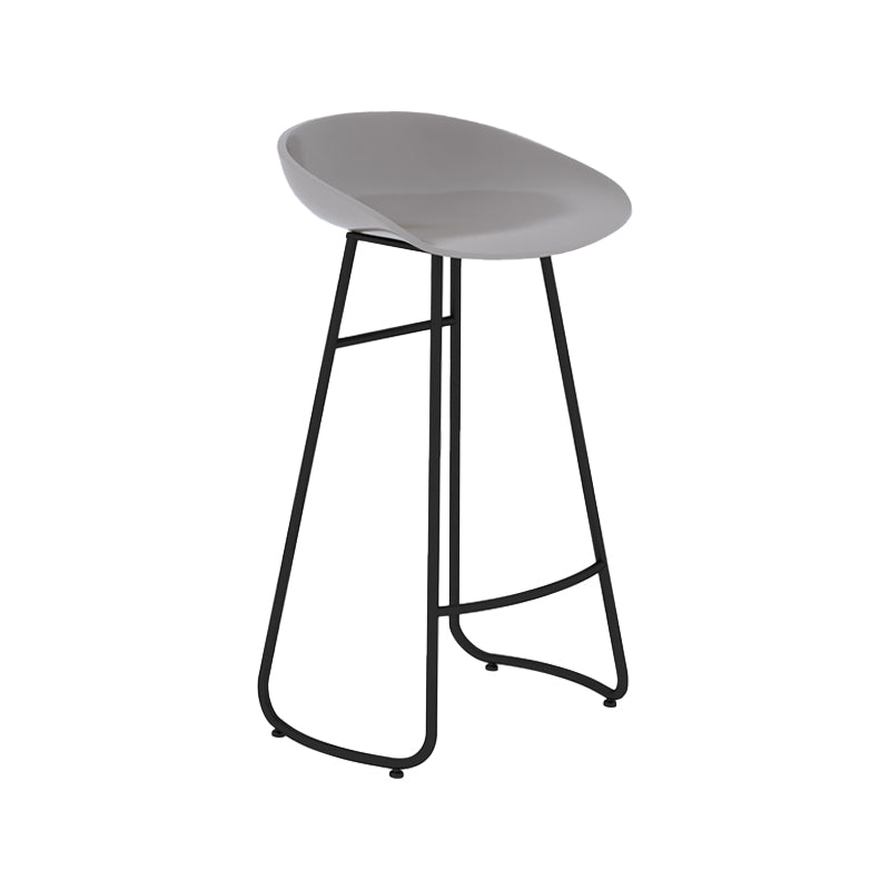Modern Armless Backrest Counter Stool Iron Bar Stool with Acrylic Seat for Milk Tea Shop