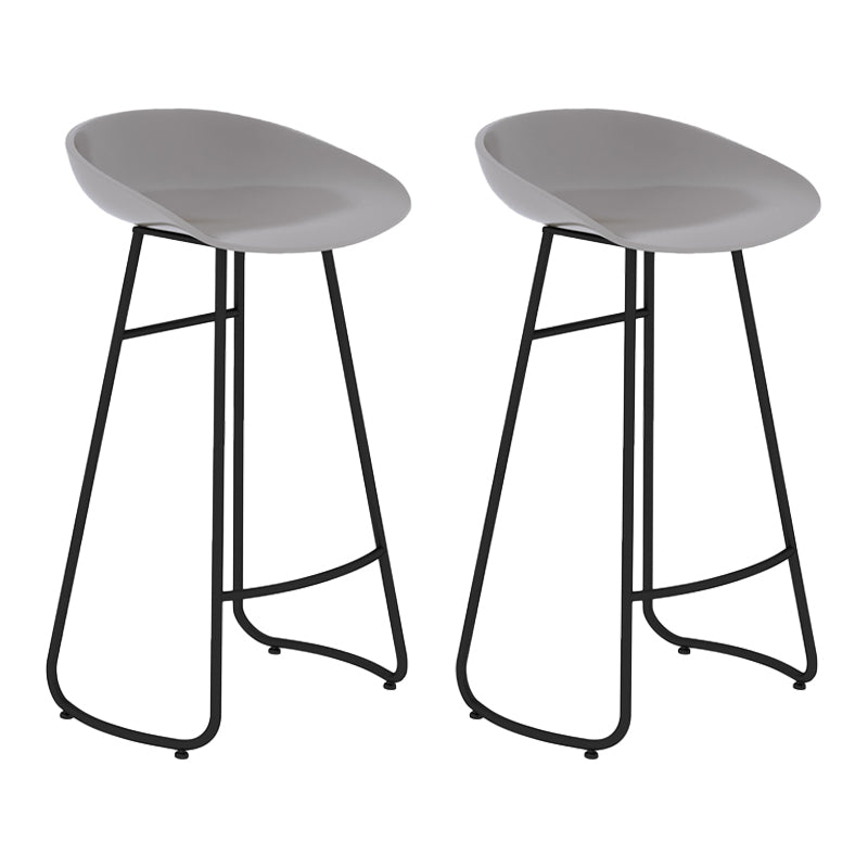 Modern Armless Backrest Counter Stool Iron Bar Stool with Acrylic Seat for Milk Tea Shop