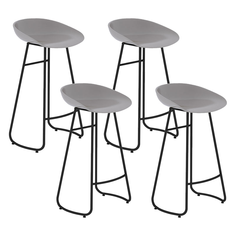 Modern Armless Backrest Counter Stool Iron Bar Stool with Acrylic Seat for Milk Tea Shop