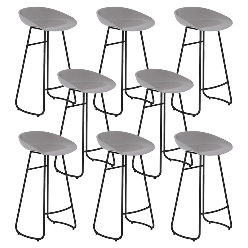 Modern Armless Backrest Counter Stool Iron Bar Stool with Acrylic Seat for Milk Tea Shop