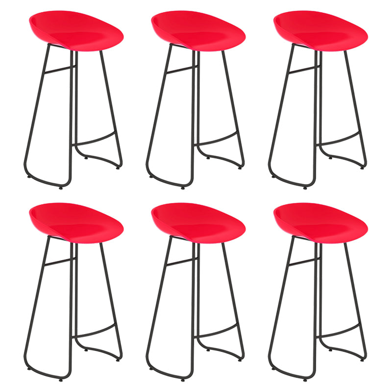 Modern Armless Backrest Counter Stool Iron Bar Stool with Acrylic Seat for Milk Tea Shop