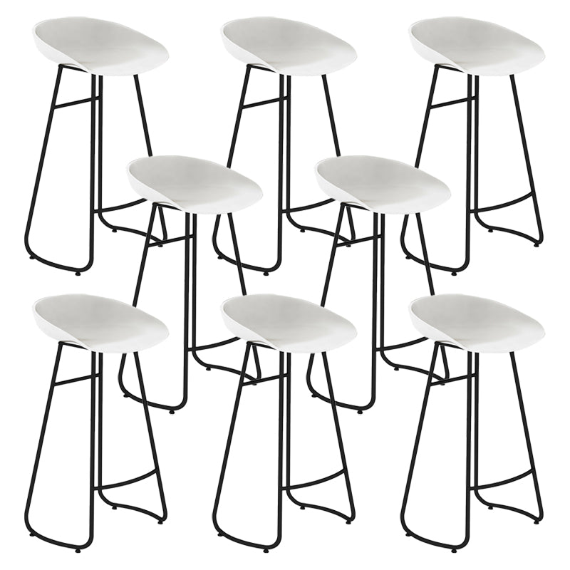 Modern Armless Backrest Counter Stool Iron Bar Stool with Acrylic Seat for Milk Tea Shop