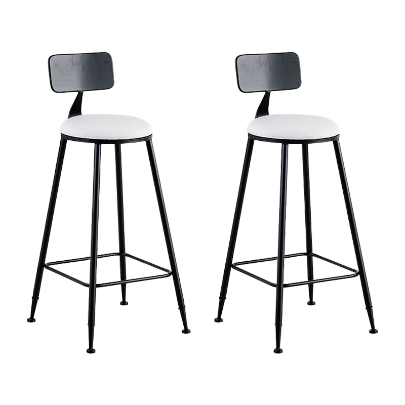 Glam Metal Barstool Fabric Cushion Velvet Stool in Matte Finish for Indoor