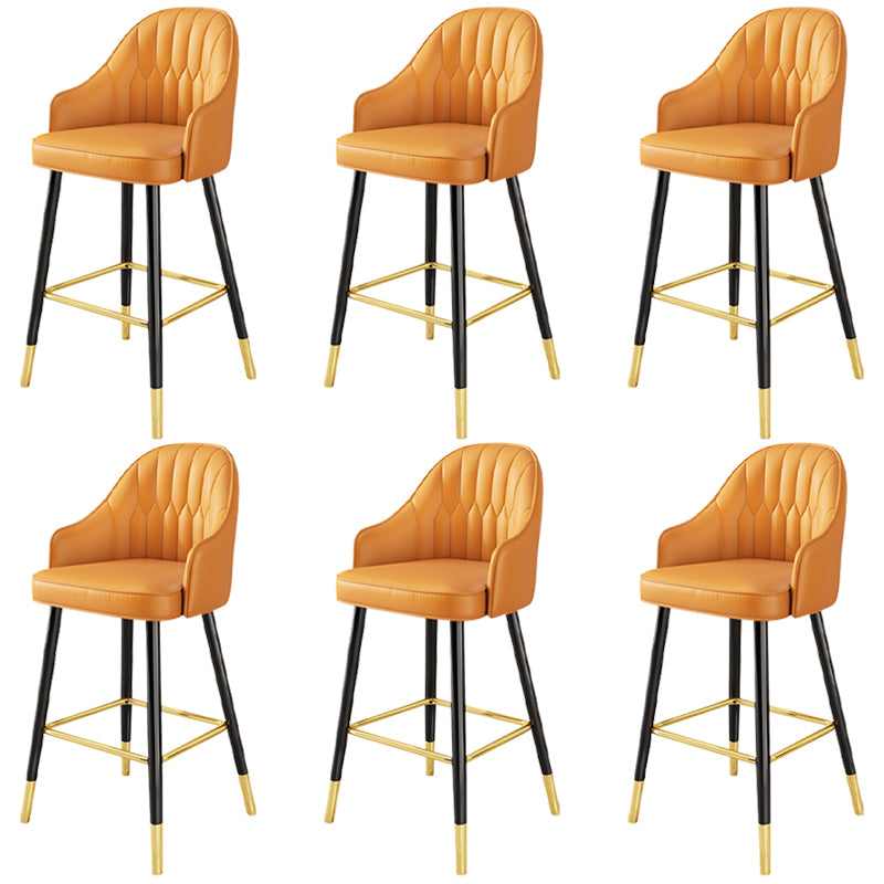 Glam Faux Leather Dining Stool Upholstered Furniture in Matte Finish for Home