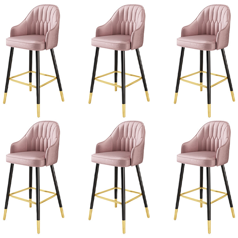 Glam Faux Leather Dining Stool Upholstered Furniture in Matte Finish for Home