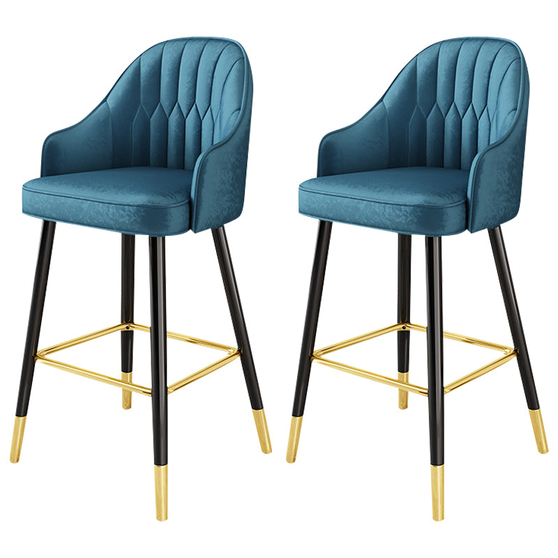 Glam Faux Leather Dining Stool Upholstered Furniture in Matte Finish for Home