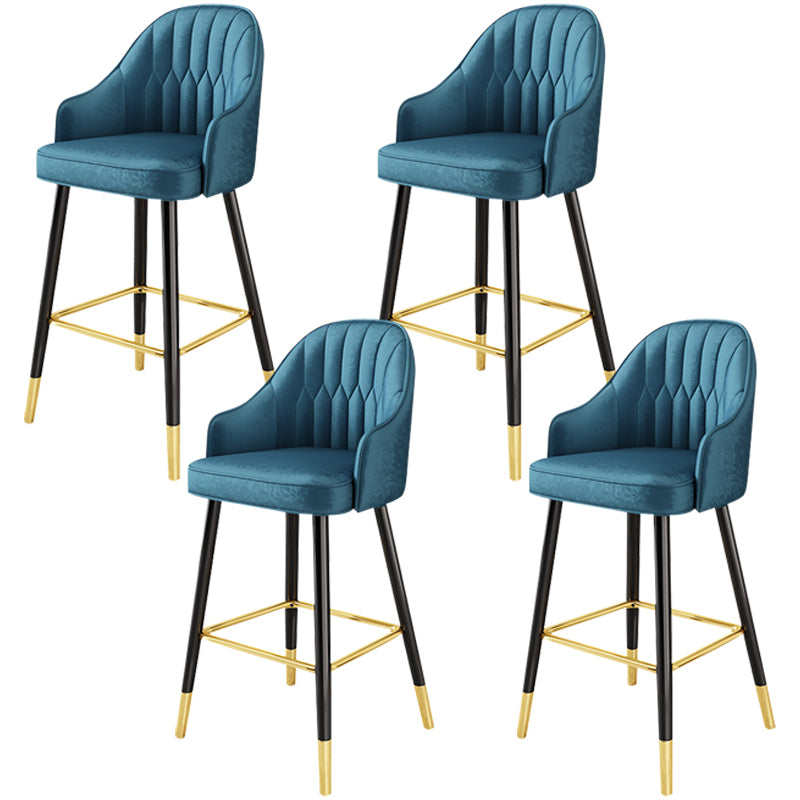 Glam Faux Leather Dining Stool Upholstered Furniture in Matte Finish for Home