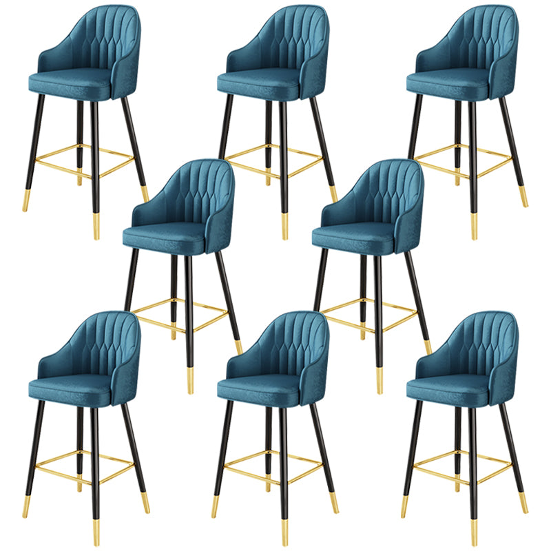 Glam Faux Leather Dining Stool Upholstered Furniture in Matte Finish for Home