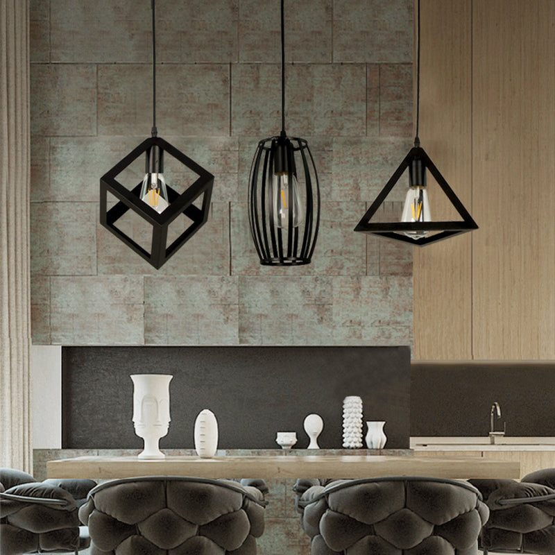 Geometric Island Light Industrial Hanging Lighting Fixture for Dining Room