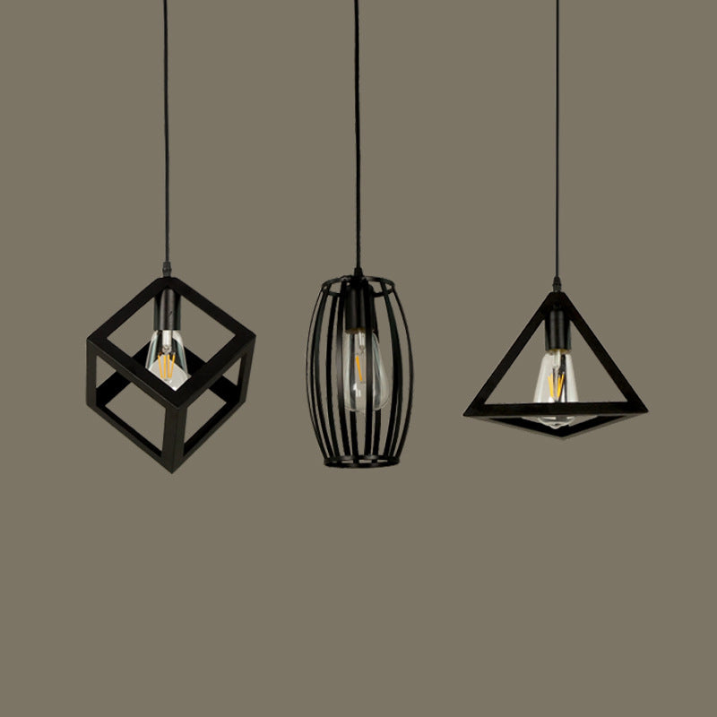 Geometric Island Light Industrial Hanging Lighting Fixture for Dining Room