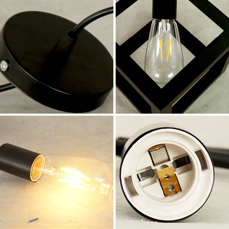 Geometric Island Light Industrial Hanging Lighting Fixture for Dining Room