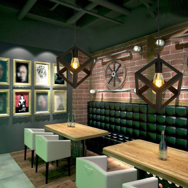 Geometric Island Light Industrial Hanging Lighting Fixture for Dining Room