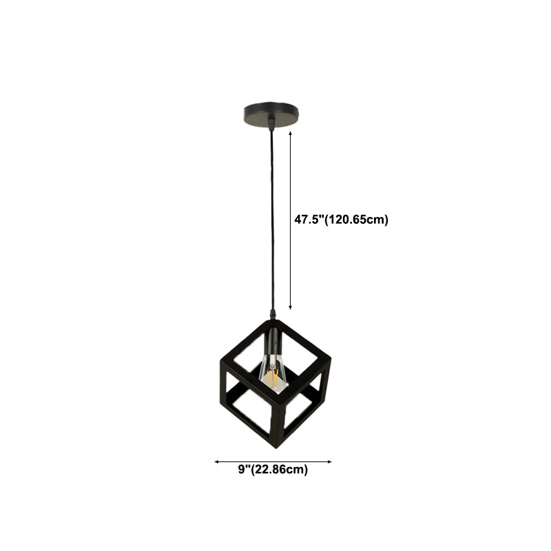 Geometric Island Light Industrial Hanging Lighting Fixture for Dining Room