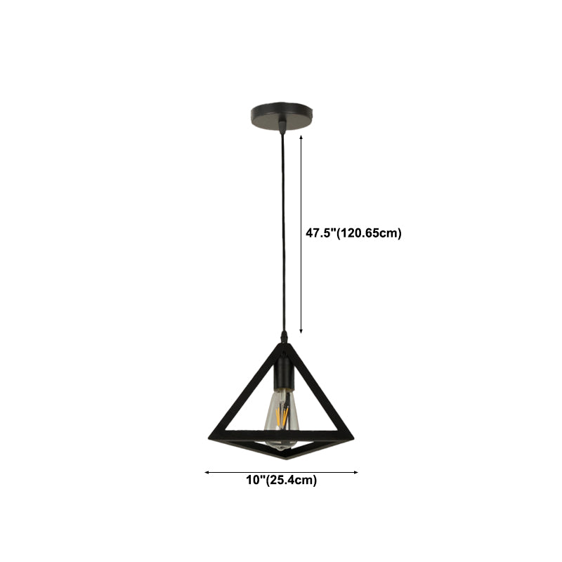 Geometric Island Light Industrial Hanging Lighting Fixture for Dining Room