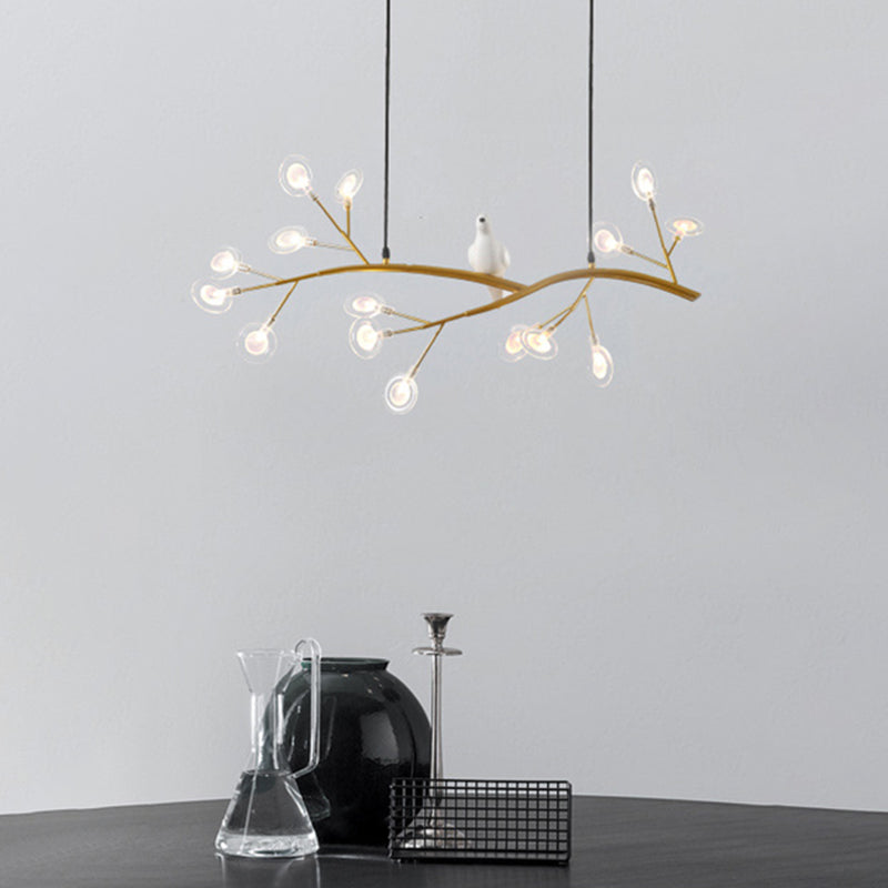Nordic Style Iron Hanging Lamp Branch Shape Island Light Fixture for Bar (Included Bird)