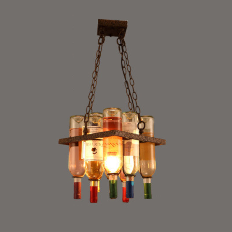 Household Glass Hanging Island Light Industrial Hanging Lighting Fixture for Dining Room