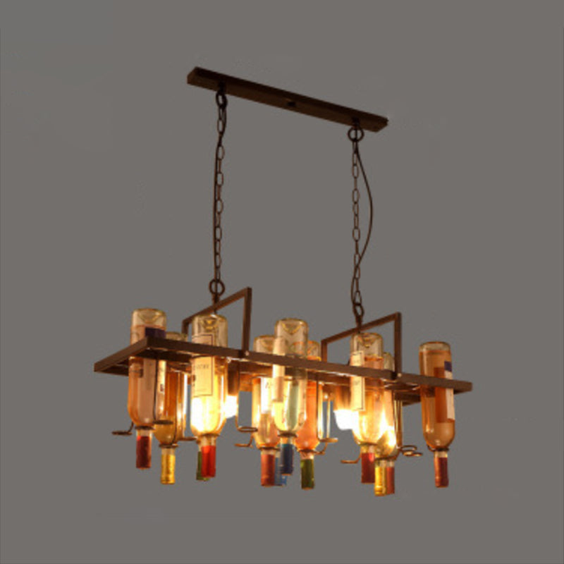 Household Glass Hanging Island Light Industrial Hanging Lighting Fixture for Dining Room