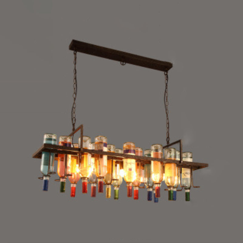Household Glass Hanging Island Light Industrial Hanging Lighting Fixture for Dining Room