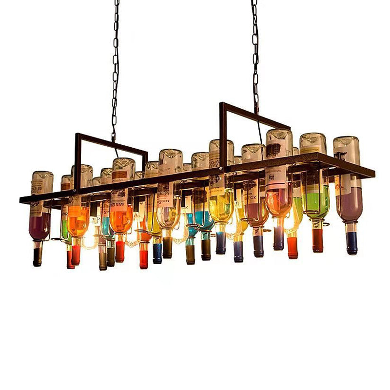 Household Glass Hanging Island Light Industrial Hanging Lighting Fixture for Dining Room
