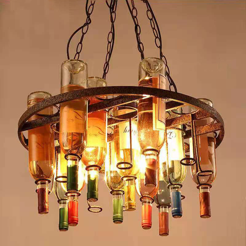 Household Glass Hanging Island Light Industrial Hanging Lighting Fixture for Dining Room